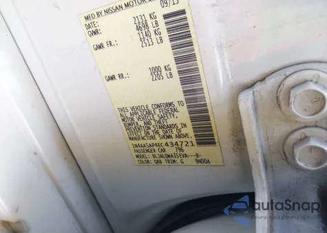 2014 Nissan Maxima 3.5 S from USA, damaged, VIN 1N4AA5AP4EC434721